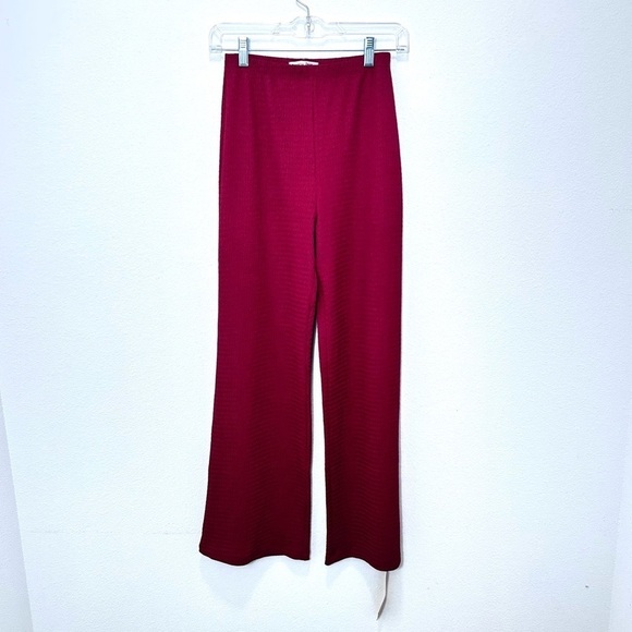 Reformation Agalia Maroon Red Elastic Waist Pull On Pants Deadstock Size XS NWT - Picture 1 of 7